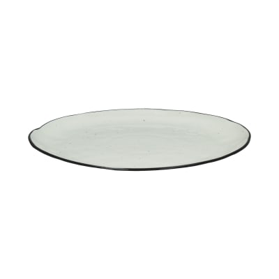 Assiette plate en porcelaine blanche