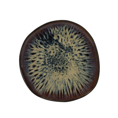 Assiette dessert en grès de table vert 21 cm - Lot de 6