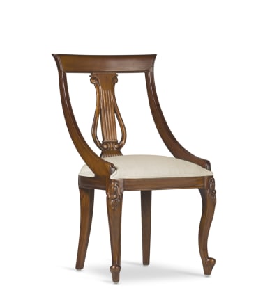 Chaise en bois d'acajou et polyester blanc