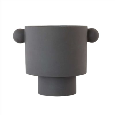 Pot noir grès Ø30xH23cm