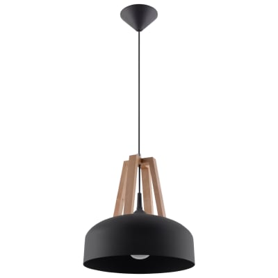 Suspension dome en métal, noir L: 30cm