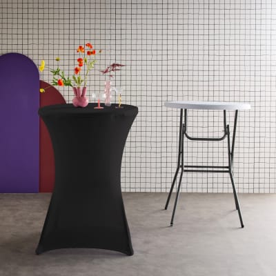 Lot de 2 tables mange-debout + 2 housses