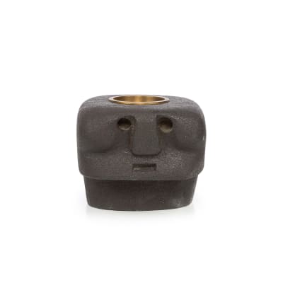 Bougeoir grès noir 10x10x9cm