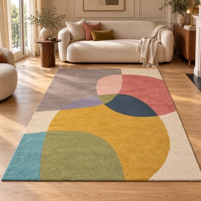 Tapis de salon en laine multicolore 160x230 cm