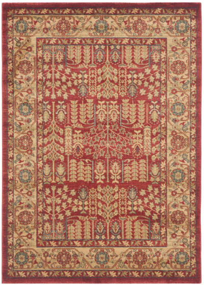 Tapis traditionnel en polypropylène rouge/beige, 122 x 170 cm