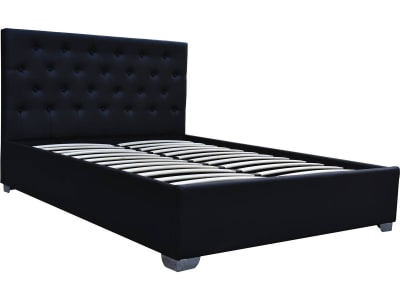 Lit coffre en simili cuir noir 140 x 190  cm