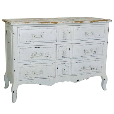 Commode en bois laqué blanc 120x51x84h