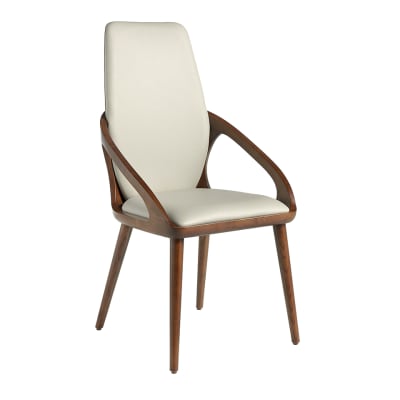 Chaise en similicuir crème