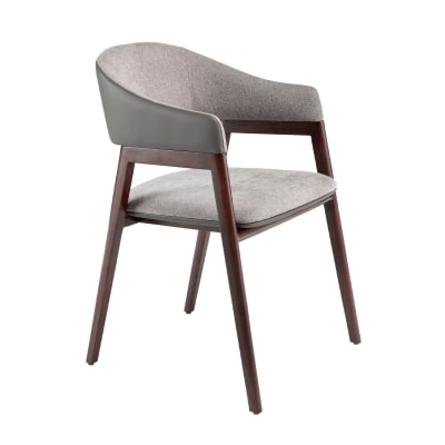 Chaise en tissu et simili cuir vison