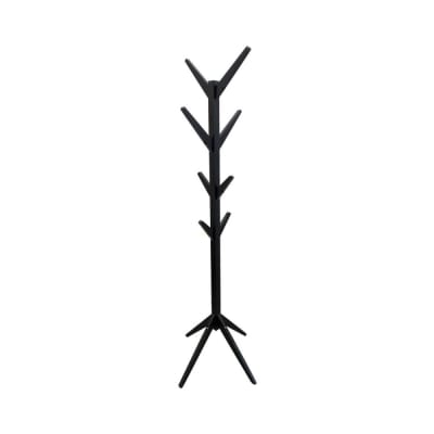 Porte-manteaux arbre en bois 8 tiges noir