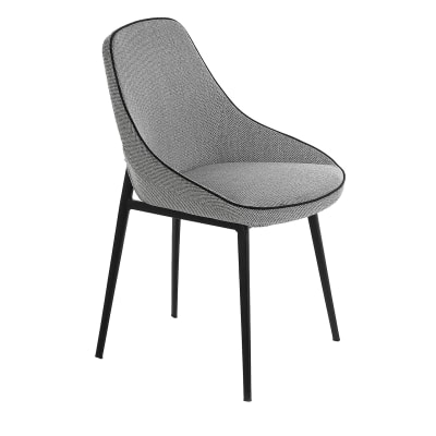 Chaise en tissu avec pieds en acier noir