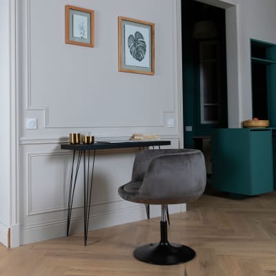 Tabouret de bar en velours gris