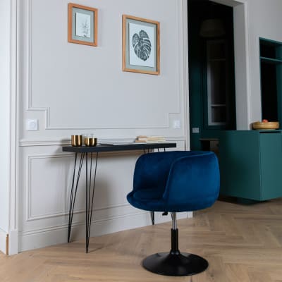 Tabouret de bar en velours bleu