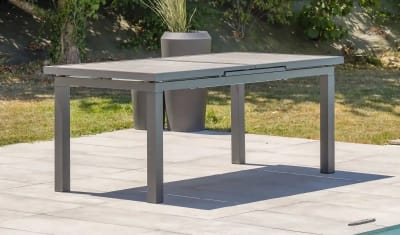 Table de jardin 6 à en aluminium avec plateau céramique (10 places)