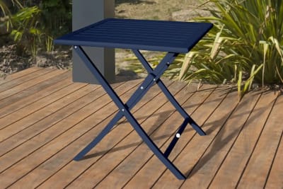 Table de jardin carrée pliante en aluminium