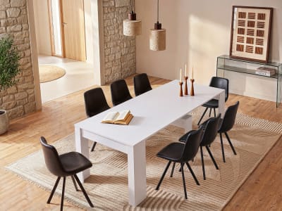 Table console panneau de particule blanc