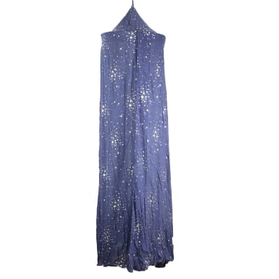 Ciel de lit bleu marine étoiles argentées