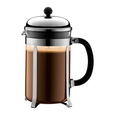 Cafetière   12 tasses en inox transparent en verre H24