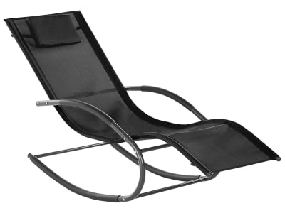 Chaise longue à bascule métal noir