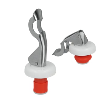 Set de 2 bouchons à leviers en plastique  blanc