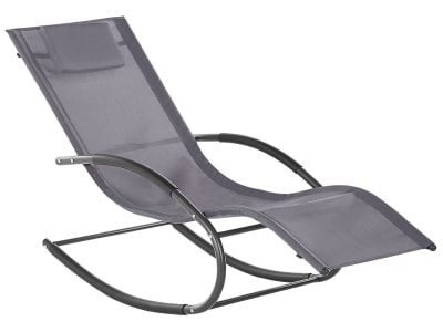 Chaise longue à bascule métal gris