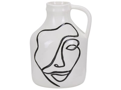 Vase à fleurs 19 cm grès blanc