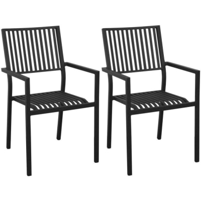 Fauteuils d'extérieur empilables en aluminium cayo (lot de 2) graphite