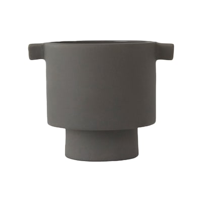 Pot anthracite en grès Ø10,5xH10,5cm