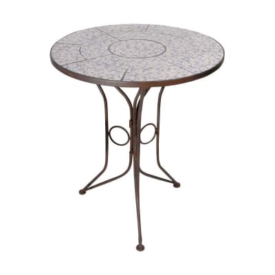 Table en céramique et fer forgé