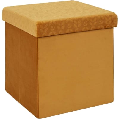 Pouf coffre pliable Rétro moutarde