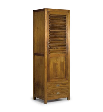 Armoire en bois de mindi marron 2 tiroirs H 200 cm