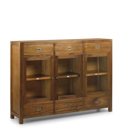 Buffet en bois de mindi marron 6 tiroirs L 160 cm