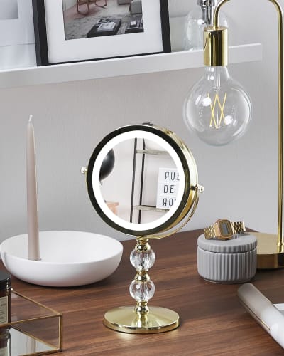 Miroir de table en métal doré 34x18