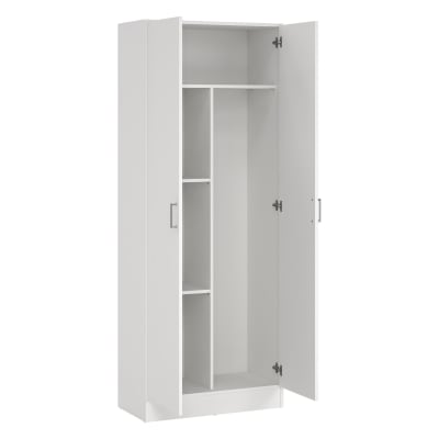 Armoire polyvalente à 2 portes effet bois blanc 73x37 cm