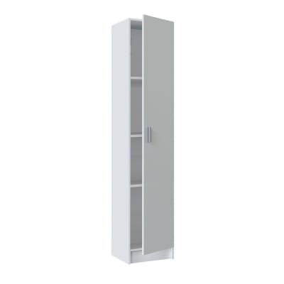 Armoire polyvalente 1 porte effet bois blanc 37x37 cm