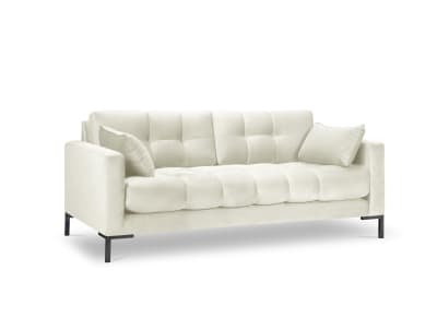 Canapé 3 places en tissu velours beige clair