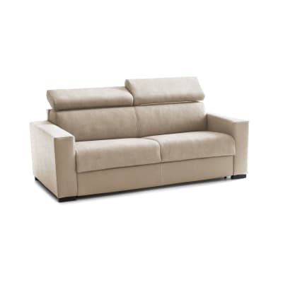Canapé lit 3 places en tissu beige 200x95 cm