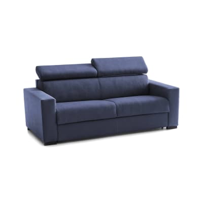 Canapé lit 2 places en tissu bleu 160x95 cm