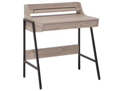 Table de bureau marron clair 77 cm 46 cm avec tiroirs