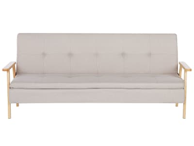 Canapé-lit 3 places tissu beige