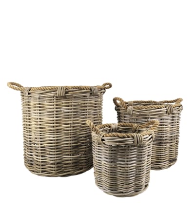 Paniers en rotin et corde Ø 40 cm