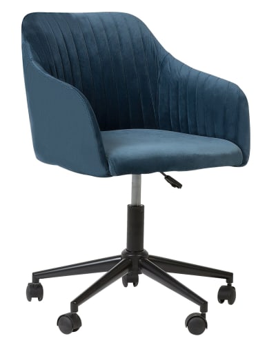 Chaise de bureau velours bleu marine