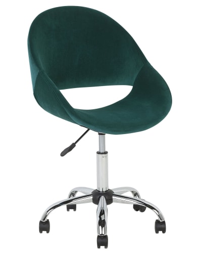 Chaise de bureau velours vert émeraude