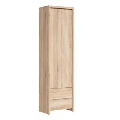 Armoire colonne 1 porte 2 tiroirs panneaux agglomérés stratifiés