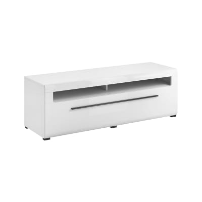 Meuble tv 1 tiroir 160 cm panneaux stratifiés blanc