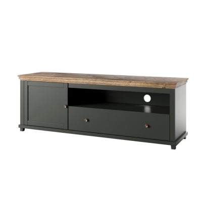 Meuble tv 1 porte 1 tiroir 181 cm panneaux agglomérés vert