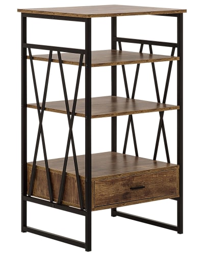 Bibliothèque 3 étagères 101 cm marron foncé