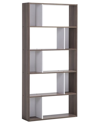 Bibliothèque 5 étagères 174 cm marron foncé