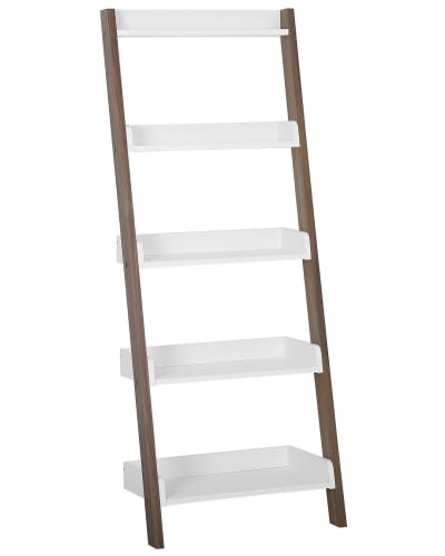 Bibliothèque 5 étagères 164 cm marron blanc
