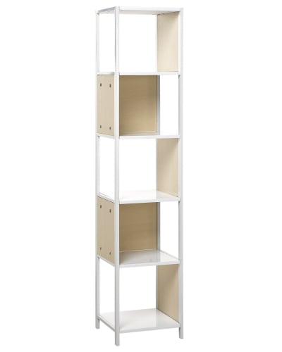Bibliothèque 5 étagères 165 cm blanc